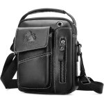 Sacoche homme bandouliere - xjydncg - cuir - vintage - noir