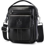 Sacoche homme bandouliere - xjydncg - cuir - vintage - pour le travail bureau usage quotidien - noir