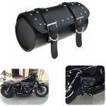 Sacoche moto - harley davidson - tonneau - cuir - 31x13 cm - universelle
