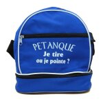 Sac bandouli�re pour 3 boules de p�tanques - je tire ou je pointe - bleu