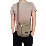Sacoche de rangement compagnon � epaule bandouli�re hobo r�tro vintage en toile kaki unisexe avec multi ...