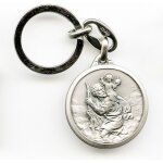 Saint christophe porte cles metal argente