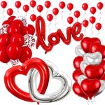 Saint valentin decoration romantique ballon rouge kit love ballons coeur ballons de confettis ballons ...