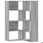 Saison soldes biblioth�que dangle � 4 niveaux - sarazyj - armoire pour dvd / cd - sonoma gris bois ding�nierie ...