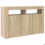 Saison soldes buffet ch�ne sonoma - sarazyj - meuble bas - avec stockage - 116x30x75 cm bois ding�nierie ...