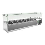 Saladette rfrigre  poser sur table ou comptoir - 6 bacs gn 1 / 4 - vitrine  ingrdients