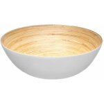 Saladier en bambou  28 cm naturel et blanc laqu
