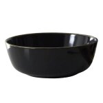 Saladier noir lisere dore d25cm