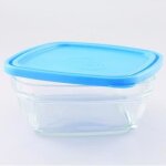 Saladier - 20cm - verre trempé - transparent - couvercle hermétique Saladier - 20cm - verre trempé - transparent - couvercle hermétique