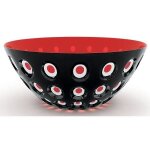 Saladier - guzzini - le murrine - 25 cm - noir et rouge - plastique san - 2. 7 l