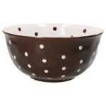 Saladier mercant marron blanc pointill� i 2 litres i bol de service i salades snacks rago�ts et soupes ...