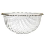 Saladier - home deco factory - sabah - plastique - transparent et or