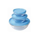Saladier en verre rond et couvercle lys - duralex 3l