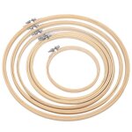 Salalis cerceaux de broderie en bois 6pcs cerceaux de broderie anneau de cercle de point de croix cadre ...