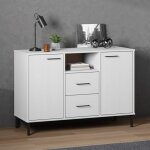 Sale 2026 armoire / cabinet � tiroirs blanc - buffet avec pieds en m�tal blanc 113x40x77cm - bois massif ...
