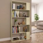 Sale 2026 armoire �tag�re magazine brun - biblioth�que / s�parateur de pi�ce ch�ne sonoma - bois d?ing�nierie ...