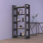 Sale 2026 armoire �tag�re magazine gris - biblioth�que / s�parateur de pi�ce gris 80x35x160cm - bois ...