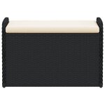 Sale 2026 banc de rangement - burke - coffre rangement - avec coussin - noir 80x51x52 cm r�sine tress�e ...