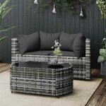 Sale 2026 canap� de jardin gris - salon de jardin 3 pcs avec coussins gris r�sine tress�e pro260551273 ...