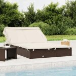 Sale 2026 chaise longue terrasse brun - transat 2 places avec toit pliable marron 213x118x97cm pro557262897 ...