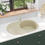 Sale 2026 �vier / lavabo pour cuisine / salle de bain beige - �vier de cuisine granit seul lavabo ovale ...