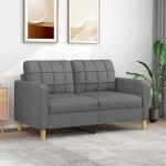 Sale 2026 fauteuil / chaise - sofa gris - canap� � 2 places gris fonc� 140cm tissu pro257852329