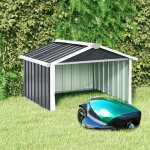 Sale 2026 garage pour robot tondeuse anthracite - abri pour robot de jardin 92x97x63cm acier galvanis� ...