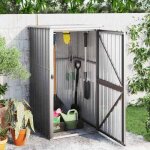 Sale 2026 garage pour robot tondeuse gris - abri � outils de jardin gris 88x89x161cm acier galvanis� ...