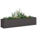 Sale 2026 lit sur�lev� en gabion noir - jardini�re noir 200x40x40cm acier lamin� � froid pro141208103 ...
