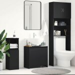 Sale 2026 meuble de lavabo de salle de bain noir - armoire de salle de bain noir 60x33x61cm - bois ding�nierie ...