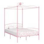 Sale 2026 stable structure de lit double rose - cadre de lit � baldaquin sans matelas rose m�tal 120x200cm1850 ...