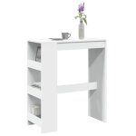 Sale 2026 table de cuisine style minimaliste blanc - table de bar et �tag�res blanc 90x40x1035cm - bois ...