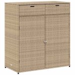 Sale 2026armoire de rangement jardin - coffre de rangement ext�rieur beige 105x55x113cm - r�sine tress�e ...