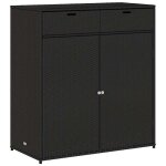 Sale 2026armoire de rangement de jardin - coffre de rangement ext�rieur noir 105x55x113cm - r�sine tress�e ...