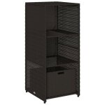 Sale 2026armoire de rangement de jardin - coffre de rangement ext�rieur noir 50x55x115cm - r�sine tress�e ...