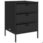 Sale 2026armoire de rangement de jardin - coffre de rangement ext�rieur noir 55x59x80cm - r�sine tress�e ...