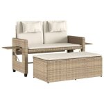 Sale 2026banc arri�re - cour / banc inclinable de jardin - avec coussins beige - r�sine tress�e 27 kg ...