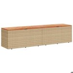 Sale 2026bo�te de rangement de jardin - coffre de rangement ext�rieur beige - r�sine tress�e - bois dacacia ...