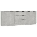Sale 2026buffet de cuisine stable - placard cabinet bahut gris - buffets 3 pcs gris b�ton bois ding�nierie ...