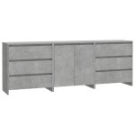 Sale 2026buffet de cuisine stable - placard cabinet bahut gris - buffets 3 pcs gris b�ton bois ding�nierie ...
