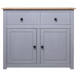 Sale 2026buffet de cuisine stable - placard cabinet bahut gris - buffet gris 93x40x80cm pin solide assortiment ...