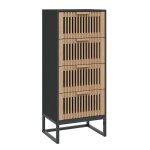 Sale 2026buffet haut - armoire haute vitrine - winwin - noir 40x30x95cm - bois ding�nierie 18 kg 3939103 ...