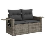 Sale 2026canap� de jardin - salon de jardin - facile � nettoyer - 2 places avec coussins gris - r�sine ...