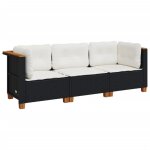 Sale 2026canap� de jardin - salon de jardin - facile � nettoyer - avec coussins 3 places noir - r�sine ...