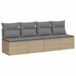 Sale 2026canap� de jardin - salon de jardin - facile � nettoyer - avec coussins 4 places beige - r�sine ...