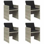 Sale 2026chaises de jardin - city garden - ext�rieur - avec coussins lot de 4 - gris clair - poly rotin505x54x ...