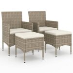 Sale 2026fauteuil patios balcons beige - jeu de chaise et tabouret de jardin - kenneth - 4 pcs r�sine ...