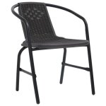 Sale 2026fauteuil patios balcons noir - chaises de jardin - kenneth - lot de 6 rotin plastique et acier ...