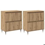 Sale 2026lot de 2 buffets salon - placard vaisselier - winwin - cabinet bahut ch�ne artisanal 120x35x70cm ...