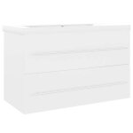 Sale 2026meuble bas grande capacit� / meuble sous vasque blanc - armoire d�vier avec lavabo int�gr� blanc ...